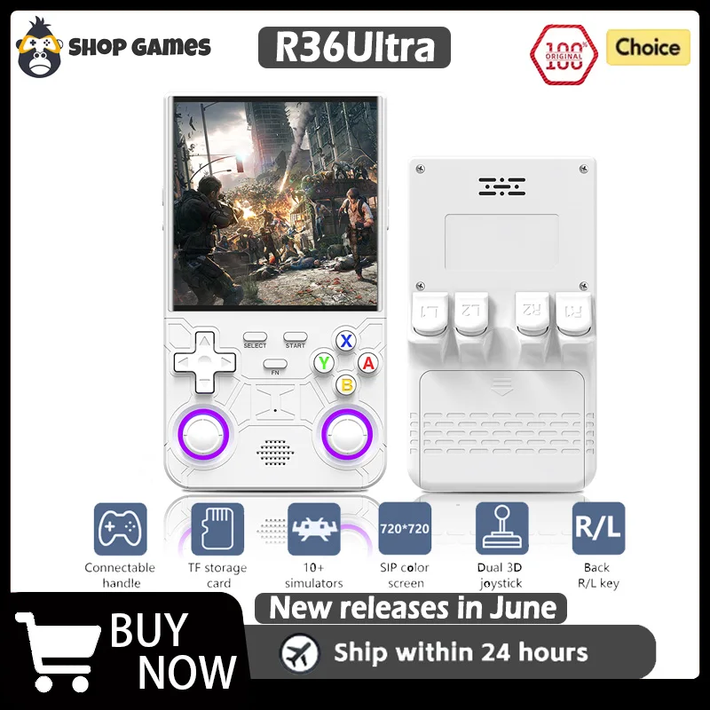 2025 R36 울트라 오픈 소스 R36S 비디오 게임 콘솔 리눅스 시스템 4.0인치 IPS 화면 휴대용 포켓 비디오 플레이어 64G 최고의 게임