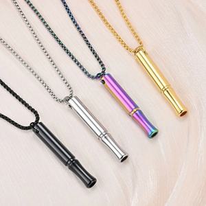 스테인리스 스틸 브레스레이스 목걸이 금연 불안 완화 안티 베이핑 목걸이 호흡 요가 목걸이 불안 완화 마음챙김용