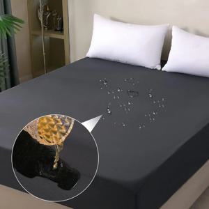 1개 단색 초극세사 방수 매트리스 커버 침대 시트 피부 친화적이고 통기성 있는 킹 사이즈 시트 1개