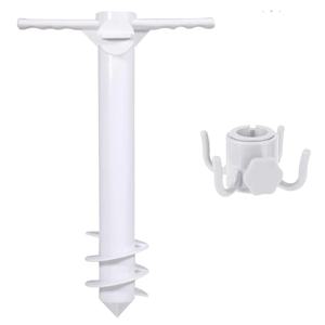 3/5 스핀 인서트 나선형 우산 플러그, 후크 스파이크 오거, 거치대 방풍 햇빛가리개 브래킷, 모래 토양 잔디용 장비