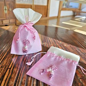 위클 오색찬란 복주머니 간식 구디백 분홍