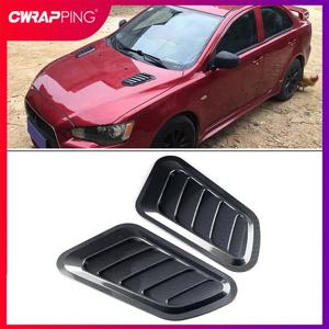 탄소 섬유 후드 벤트 커버 스티커, 사이드 후드 스쿠프 보넷 벤트 커버, 자동차 액세서리 외부 스티커, 2 개