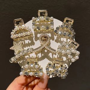 8Pcs 여성용 모델, 절묘하고 화려한, 모조 진주 및 다이아몬드 상감, 멀티 스타일 작은 머리 클립 조합, 적합