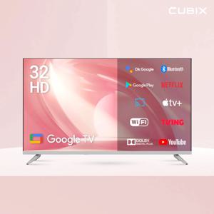 큐빅스 81cm 32인치 HD 스마트TV 화이트에디션 구글 안드로이드