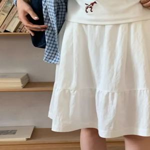 일본 스타일 A라인 미니스커트 하이웨이스트 봄 여름 2025 신상 프레시 컬리지 걸 감성 하프 스커트 우산 스커트