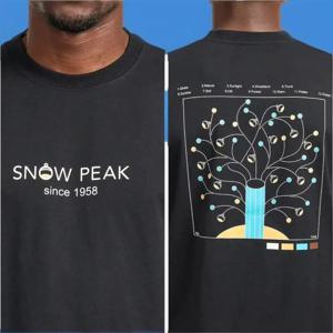 Snow Peak 야외 티셔츠 남성용 퓨어 코튼 반팔 캐주얼하고 편안한 일본 한국 트렌드 브랜드 남성용 탑