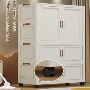 다기능 접이식 수납장 (문 포함) 가정 사무실 주방 욕실 정리함 화이트 블랙 그레이