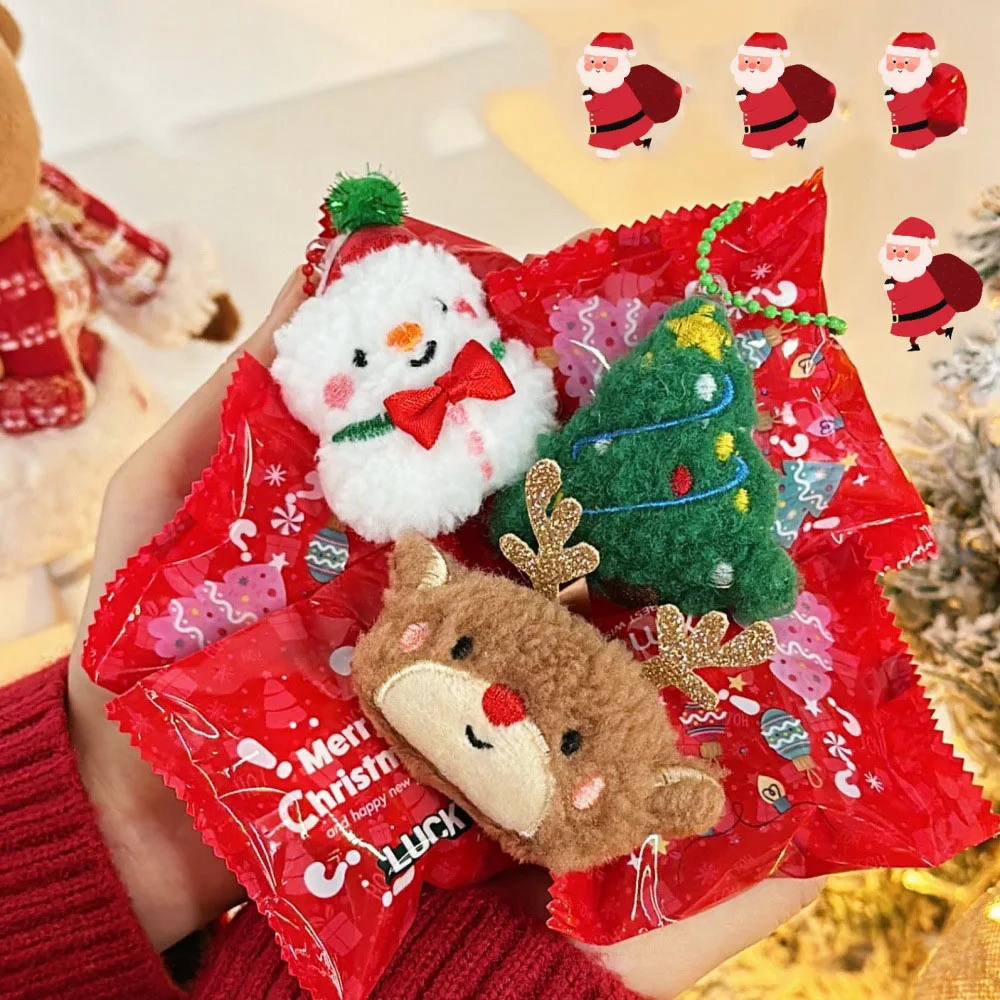 5 Pcs 크리스마스 깜짝 블라인드 가방 인형 펜던트 브로치 장식 핀 펜던트 어린이 크리스마스 선물