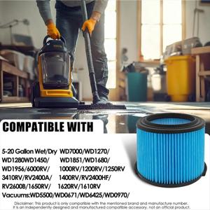 *리지드 4갤런 샵 진공청소기용 훌륭한 4팩 VF3500 필터 교체품, 26643 미세 먼지 필터, WD40700, WD30500 대체품
