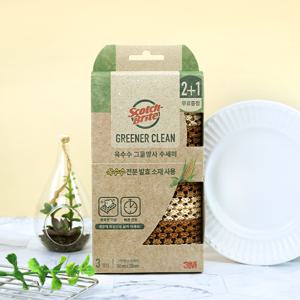 스카치브라이트 옥수수 그물망사 수세미 2+1