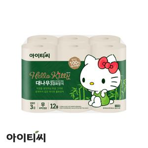 헬로키티 3겹 대나무 화장지 30Mx12롤 1팩