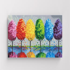 DIY캔버스형 보석십자수 40x50cm 오색 나무 풍경