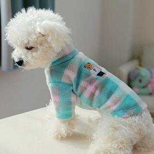 부드러운 애견 데일리 체크 폴리스 목폴라 옷 쇼핑몰 강아지옷 애견의류 강아지터틀넥