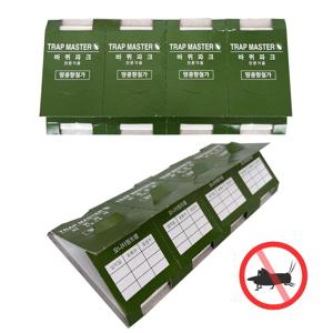 VA 비바소독 모니터링 바퀴트랩 녹색 4피스 낱개200장 생활용품 해충퇴치용품 바퀴벌레약 끈끈이