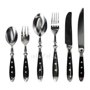 BABA 웰빙 커트러리 스푼/포크/나이프 블랙