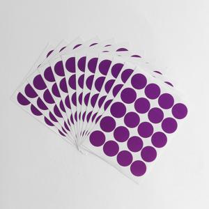 20mm 컬러 원형스티커 12매세트 퍼플 /동그라미스티커