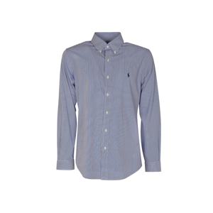 23FW 포니 자수 스트라이프 셔츠 블루 710867364 007