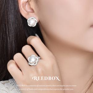 [선물포장] 혼주 한복 예물 로즈앙 담수진주 핵진주 귀걸이 반지 세트