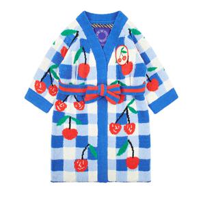 [키즈]블루체크체리셔닐사스웨터로브_BU51UR304