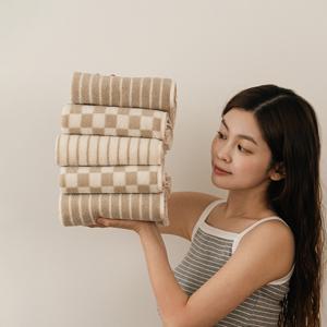 [무케] 디어리얼_밀크티 수건 5P(벌크포장) 첨단향균기능원사 저염색공법