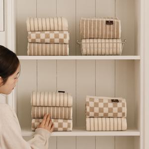 [무케] _밀크티 수건 10P(벌크포장) 첨단향균기능원사 저염색공법