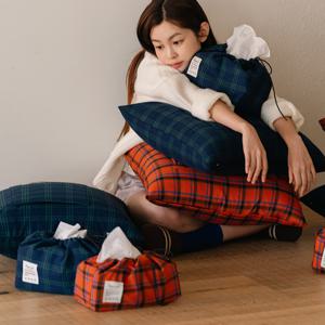 [무케] 디어리얼_스트링 티슈케이스 포켓 각티슈형 빈티지체크 (2colors) 집들이/이사선물