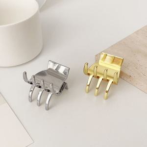 골드메탈 포니테일 헤어 집게 머리핀 메탈 사각 튼튼 심플 올림머리 숱 머리