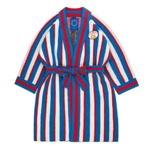 [WOMEN] 블루 스트라이프 마우스 슈슈 셔닐 로브_BU54UR502