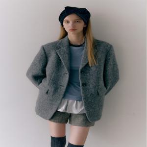 [모우트] ALPACA SINGLE HALF JACKET_ASH GRAY [MO24WJK002B]