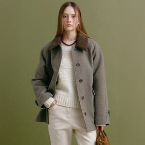 [모우트] CORDUROY COLLAR WOOL JACKET_ASH FOREST [MO25FJK007A]