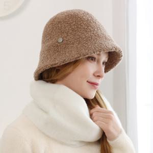 브리아 겨울 트위드 여성 버킷 부클햇 버킷햇 벙거지 모자