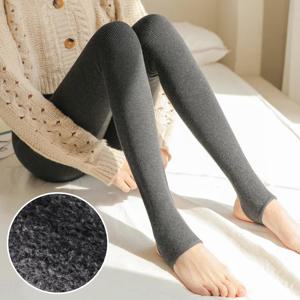 유나린 골지 밍크 퍼 융털 고리 겨울 방한 레깅스 기모 여자 스타킹