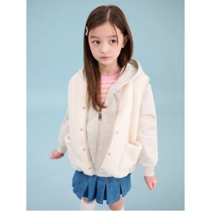 후드 집업 보아 조끼 세트 - 베이지(BI5141U02A)