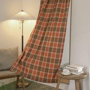 가림막커튼 바란스커튼 브릭체크 기모 바람막이 현관커튼