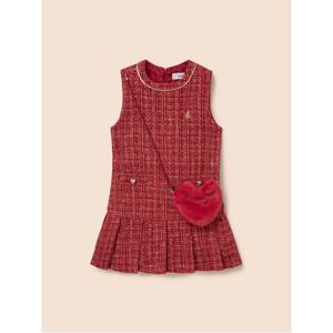 [러블리 빙키 걸즈] 클래식 베스트형 트위드 원피스&퍼 가방 세트  레드 (BI5X71G016)