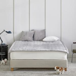 홈]극세사 로그 그레이 패드 슈퍼싱글/퀸/킹