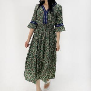 여자 여름 휴양지 동남아 패션 쉬폰 롱원피스