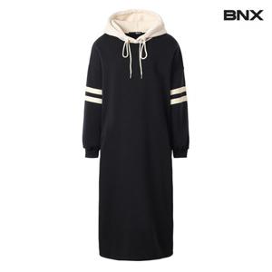 정상가:89,000 | 후드 배색 슬리브라인 기모 원피스 (BW4OP013L0)