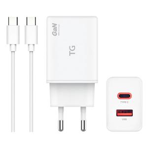GAN 45W 2포트 초고속 충전기 TG-HQ451D 케이블 포함 TG