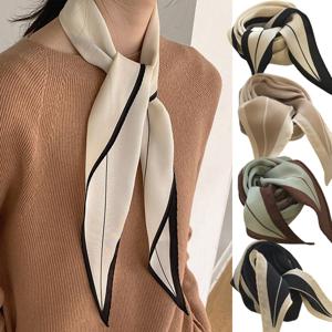 라인배색 스카프 여성용 미니 쁘띠 실크 방도