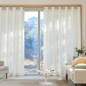 선셋 생활암막 아일렛형 긴창문커튼 220x240 화이트 2p