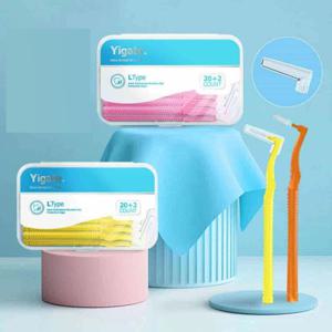 L형 치간치솔 0.4mm 22개 전용케이스 세트 치간칫솔 구강청결 치실 칫솔 휴대용