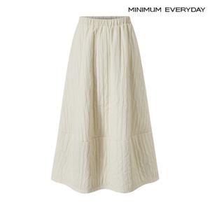 [롯데백화점]( 에브리데이)퀼팅 패딩 기모 허리 밴딩 롱 스커트 (EB4WH010D)