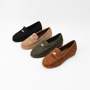 신난다슈 여성 로퍼 단화 2cm 플랫 슈즈 구두 슬립온 기모 스웨이드 MRO257152