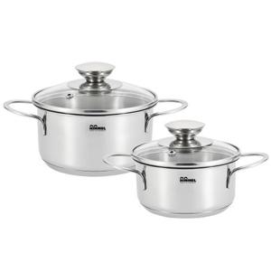 힘멜 데일리 스텐 인덕션 미니냄비세트 4P  12양수+14양수+유리커버 2P