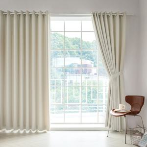 크림라떼 형상기억 거실 특대형 양면 암막커튼 2장+커튼봉