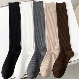 여성 골지 니삭스 반스타킹 면니트 가을 겨울 학생 니삭스 오버니삭스 기모니삭스 무릎양말