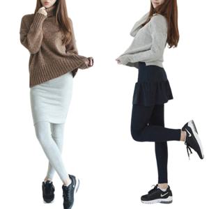 국산 치마레깅스 기모 겨울 레깅스 커버업 치마 힙커버 골지 여성 치랭스 쫄바지