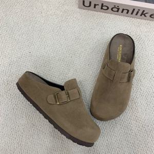 [브리치]  / 티크 스웨이드 버클 뮬 슬리퍼 3color