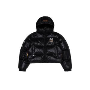 패딩 XQC K3322LDJ96RBK 레인보우 크롭 다운 자켓 우먼 R.BLACK